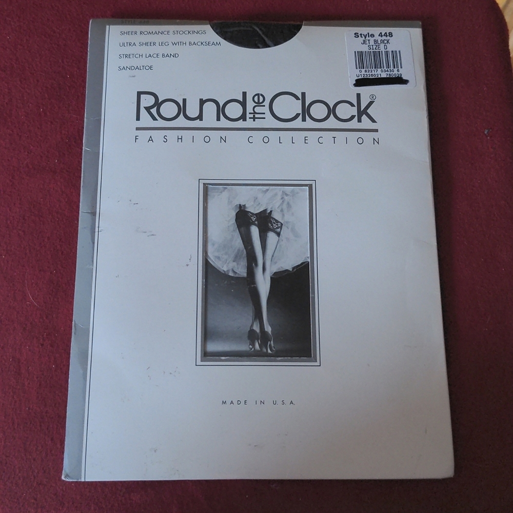 Round the Clock Vintage Jet Black Sheer Romance Stockings